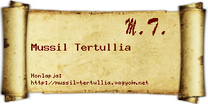 Mussil Tertullia névjegykártya
